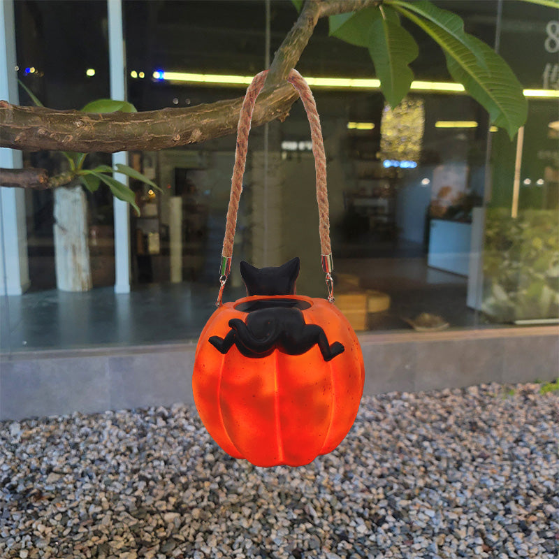 Cross-border new garden lights solar resin garden atmosphere arrangement pumpkin beaver cat hanging lights outdoor landscape lights