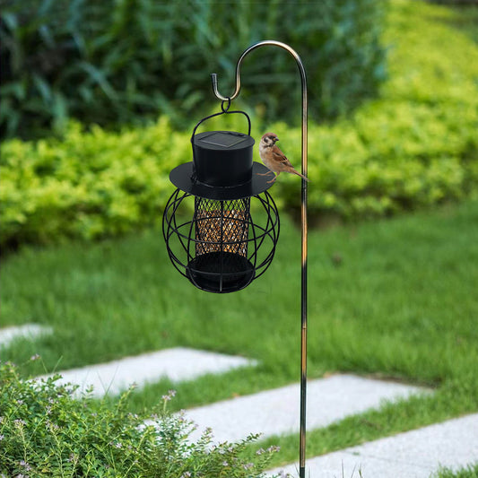 Cross-border e-commerce new Christmas bird feeder outdoor metal hanging anti-squirrel solar hummingbird feeder