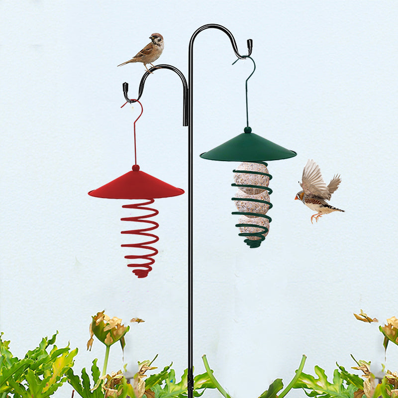 New product bird feeder iron metal outdoor bird feeder hanging rainproof food cover factory customized batch