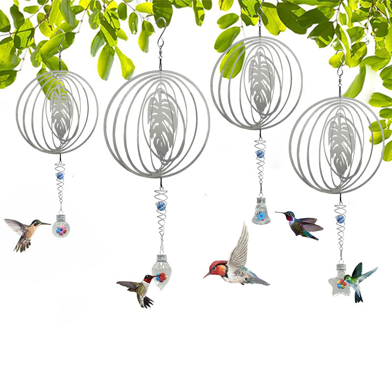 Outdoor Hummingbird Feeder Metal Hanging Flat Wind Chime Bird Feeder Source Factory