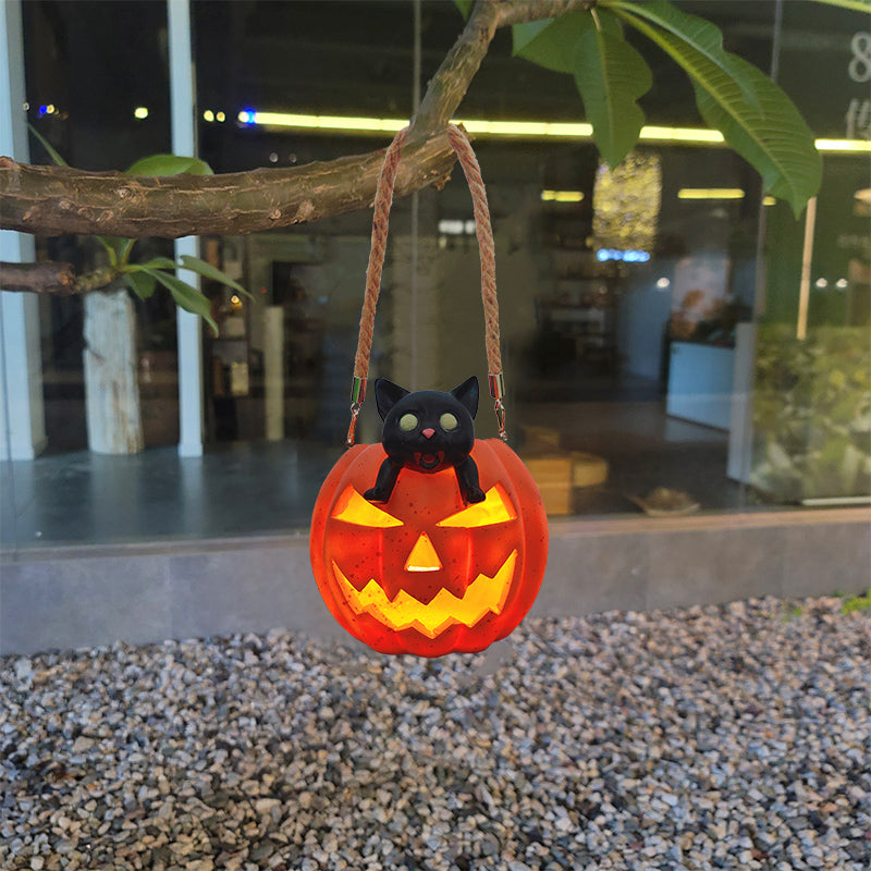 Cross-border new garden lights solar resin garden atmosphere arrangement pumpkin beaver cat hanging lights outdoor landscape lights