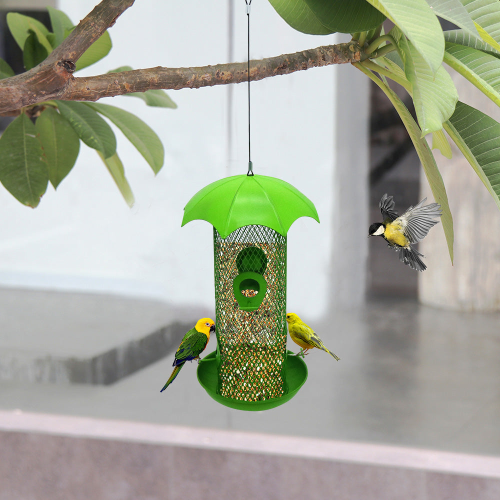 Cross Border Amazon Squirrel Proof Bird Feeder Outdoor Iron Metal Bird Feeder Hanging Hummingbird Feeder