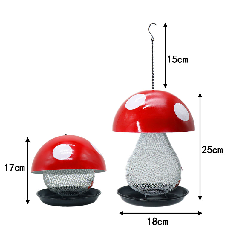 New product bird feeder outdoor hanging metal mushroom iron bird feeder anti squirrel hummingbird bird feeder factory customized