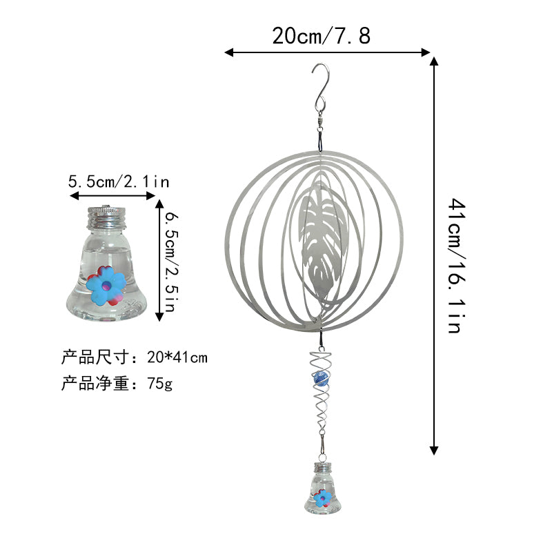 Outdoor Hummingbird Feeder Metal Hanging Flat Wind Chime Bird Feeder Source Factory