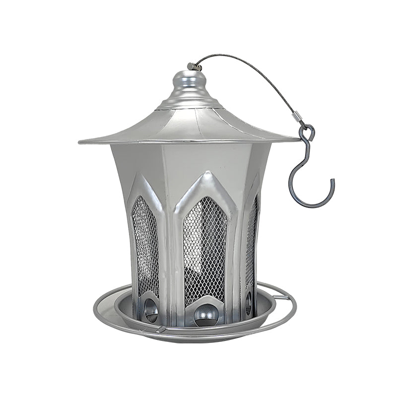 Cross-border new outdoor anti-squirrel anti ant metal hanging church wind bird feeder creative bird feeder