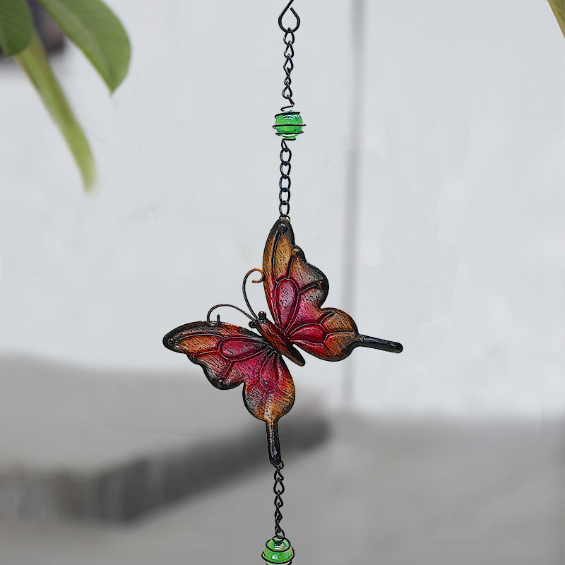 Cross Border New Outdoor Hummingbird Feeder Colorful Butterfly Wind Chime Charms Dual Purpose Ant Proof Automatic Hummingbird Feeder