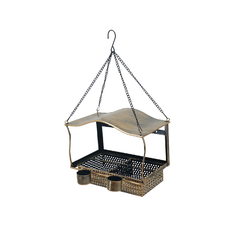 Cross Border Bird FeederOutdoor Iron Wall Hanging Dual Purpose Bird Feeder with Movable CupHanging Wall Hummingbird Feeders