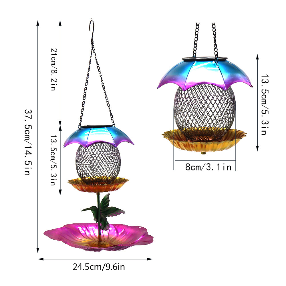 Cross border amazon bird feeder outdoor hanging iron metal anti squirrel with light hummingbird feeder factory