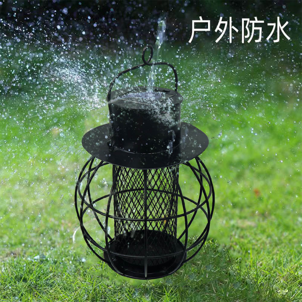 Cross-border e-commerce new Christmas bird feeder outdoor metal hanging anti-squirrel solar hummingbird feeder