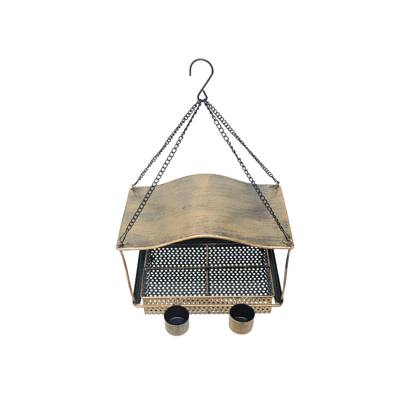 Cross Border Bird FeederOutdoor Iron Wall Hanging Dual Purpose Bird Feeder with Movable CupHanging Wall Hummingbird Feeders