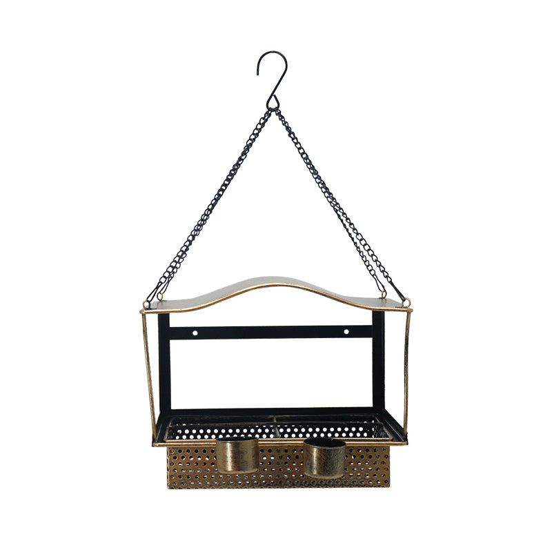 Cross Border Bird FeederOutdoor Iron Wall Hanging Dual Purpose Bird Feeder with Movable CupHanging Wall Hummingbird Feeders