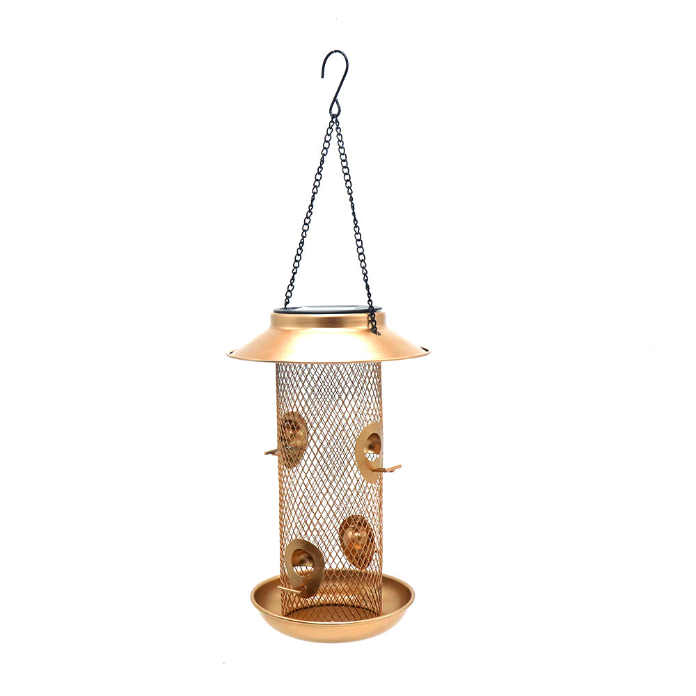 New Product Bird Feeder Outdoor Solar Metal with Light Hanging Squirrel Proof Bird Feeder Hummingbird Feeder Customized