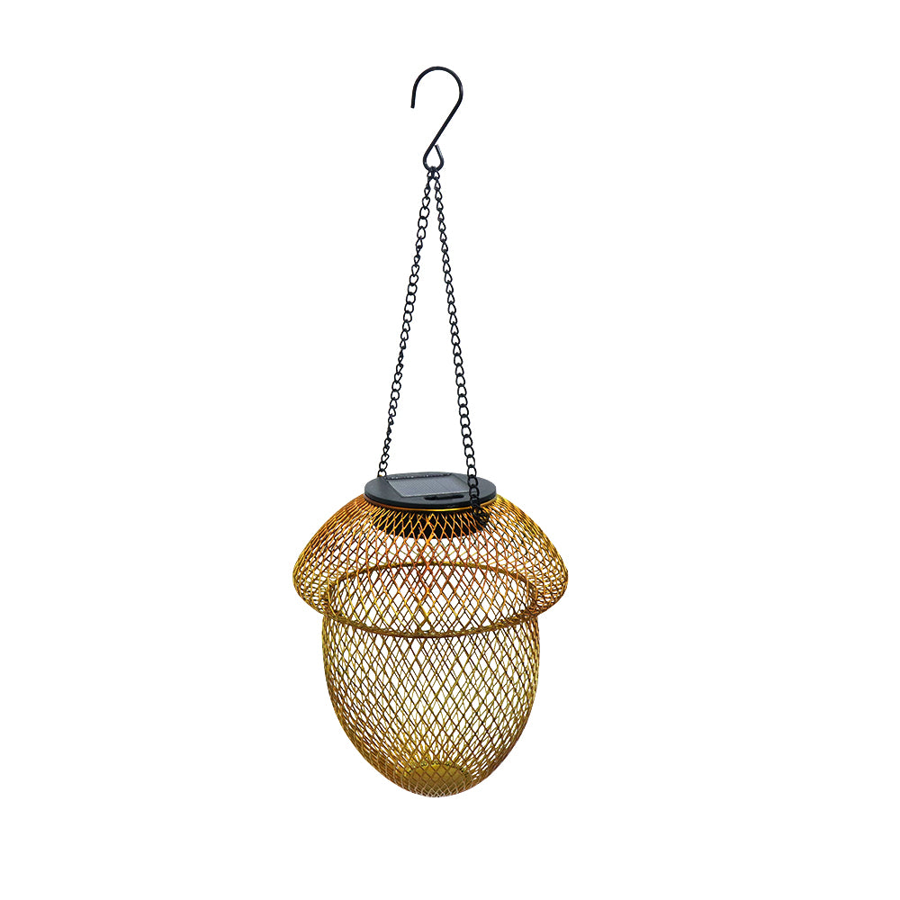 Solar New Bird Feeder Outdoor Iron Metal Hanging Hummingbird Feeder with Light Cross Border E-commerce