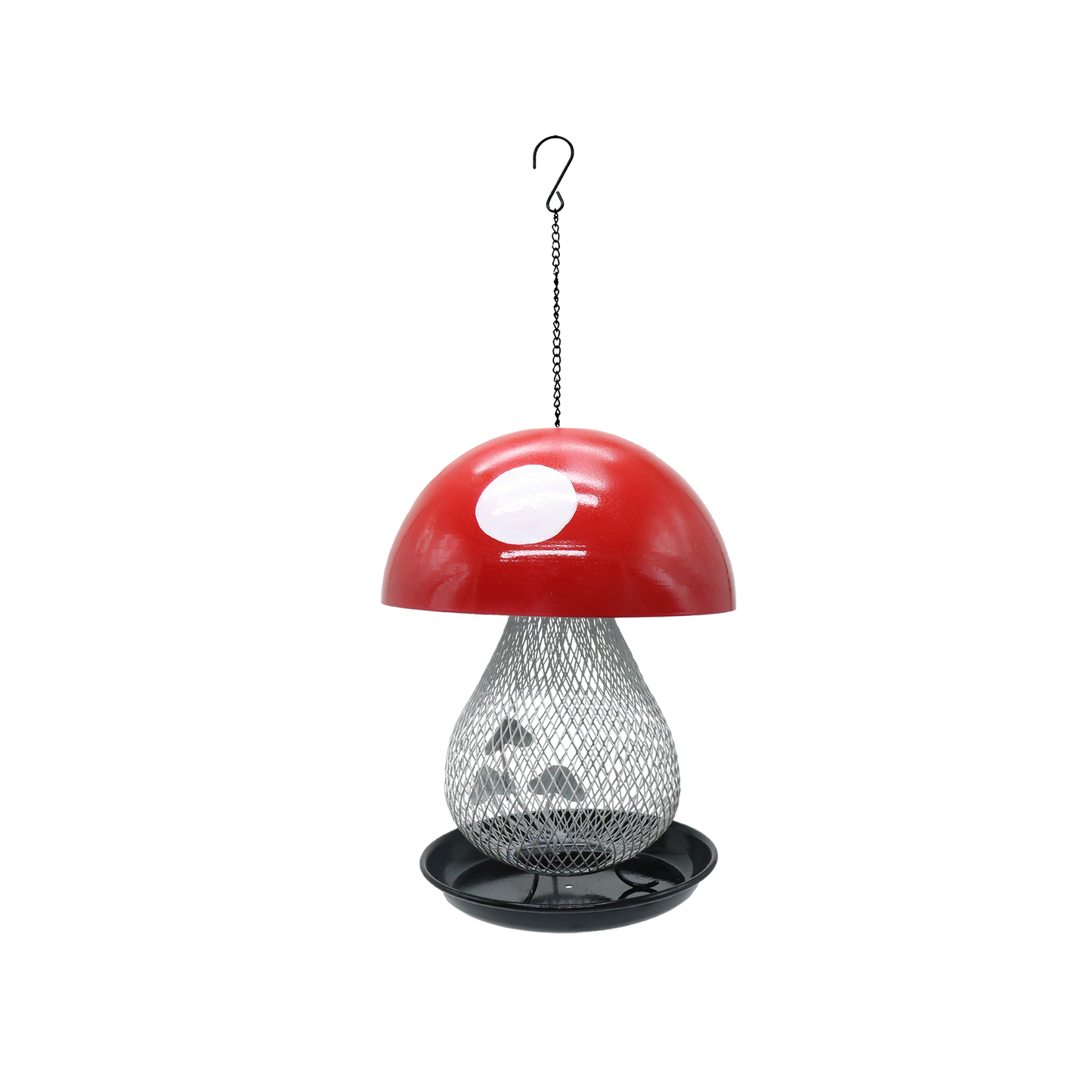 New product bird feeder outdoor hanging metal mushroom iron bird feeder anti squirrel hummingbird bird feeder factory customized