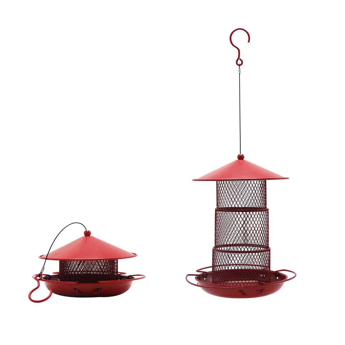 Cross Border Exclusive Iron Metal Outdoor Bird Feeder Bird Food with Roof Container Patio Hanging Bird Feeder