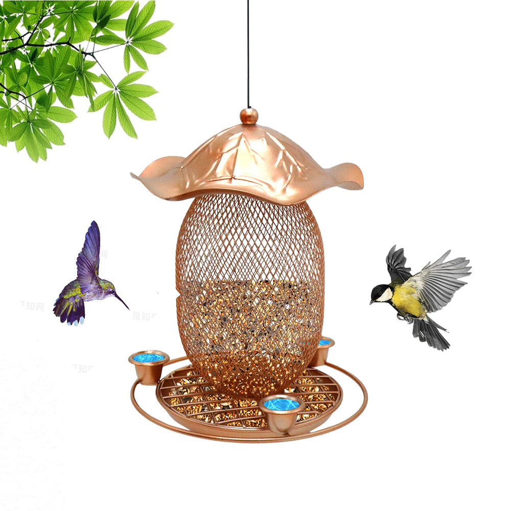 Cross-border sources anti-squirrel automatic bird feeder outdoor hanging hummingbird water feeder metal iron factory wholesale