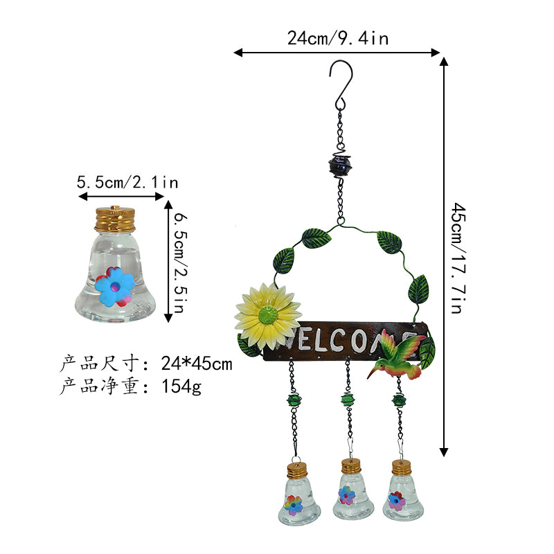 Crossing the border new outdoor hummingbird automatic water feeder welcome sign chrysanthemum hummingbird feeder anti ant feeder