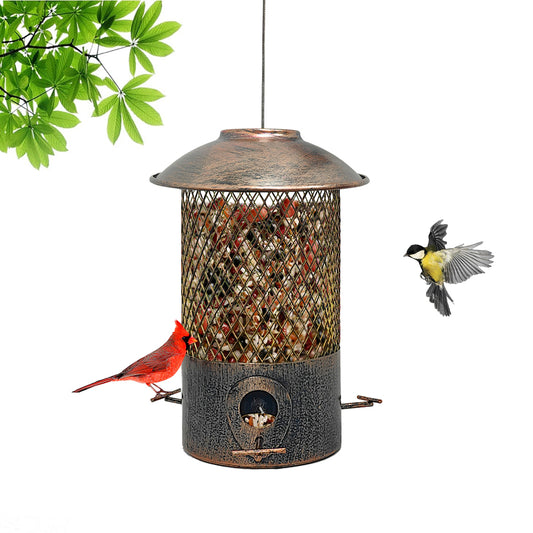 Cross Border New Iron Squirrel Proof Bird Feeder Hanging Outdoor Bird Automatic Feeder