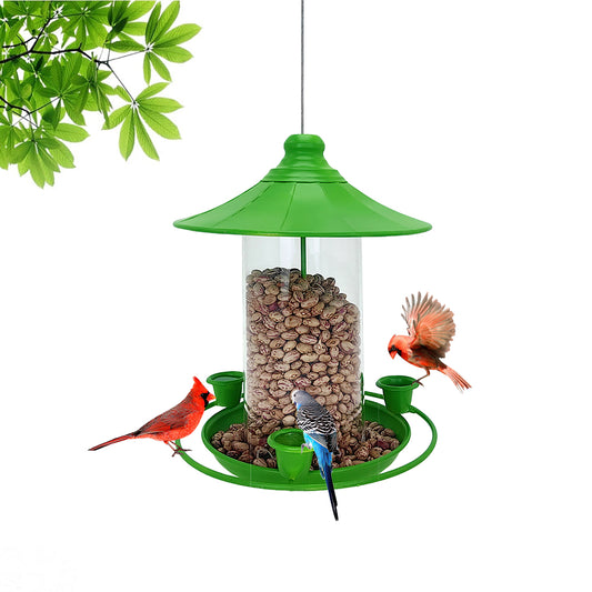 New Metal Outdoor Hanging Squirrel Proof Waterproof Ant Proof Visual Transparent Bird Feeder Hummingbird Feeder