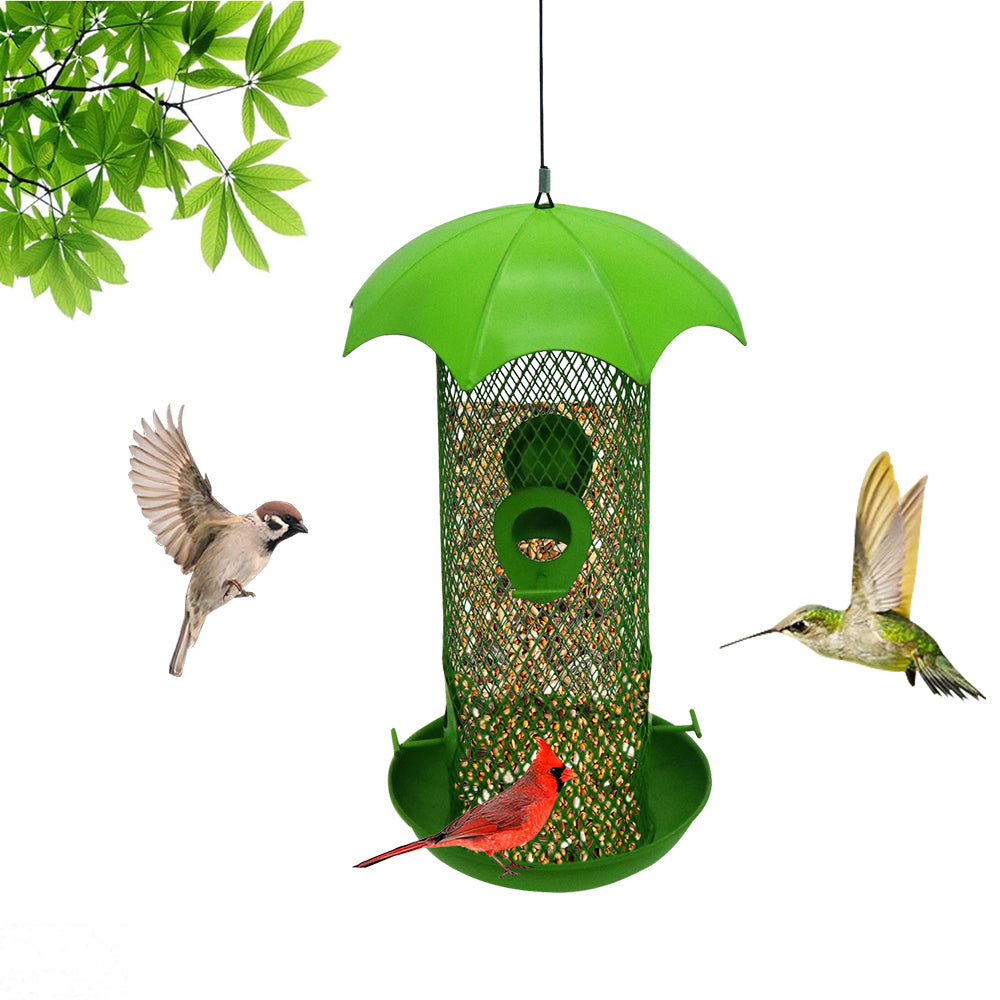 Cross Border Amazon Squirrel Proof Bird Feeder Outdoor Iron Metal Bird Feeder Hanging Hummingbird Feeder