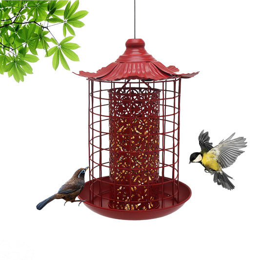 Cross Border Amazon Squirrel Proof Bird Feeder Outdoor Hanging Metal Bird Feeder Source Factory Bird Feeder