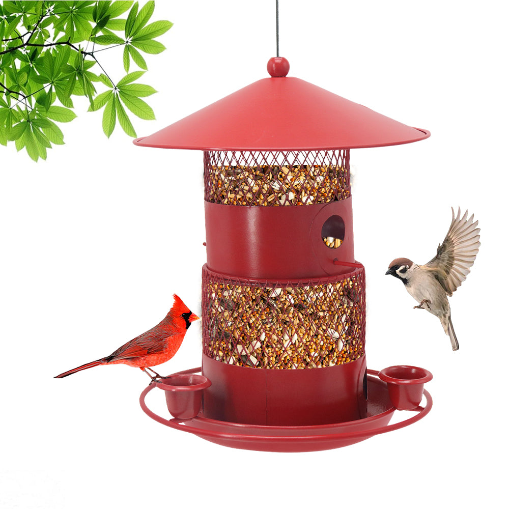 Crossing the border new iron anti-squirrel bird feeder outdoor hanging hummingbird water feeder multi-tier metal bird feeder