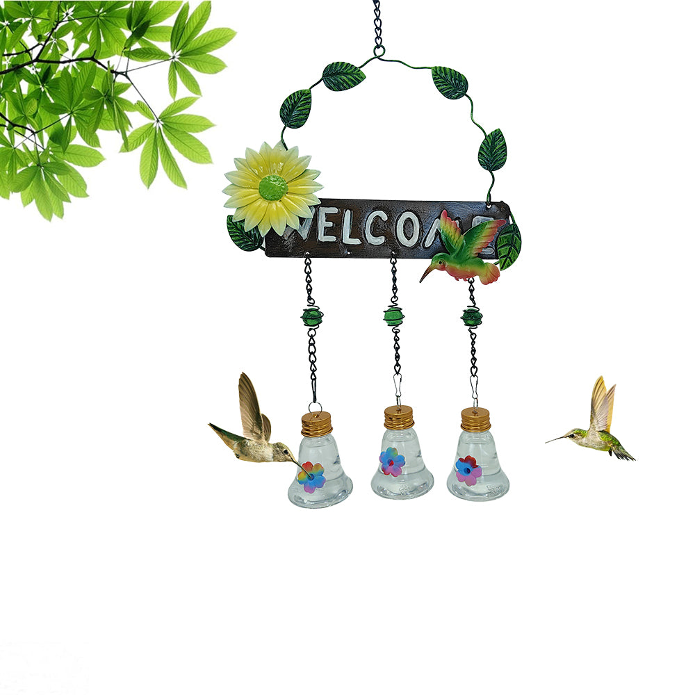 Crossing the border new outdoor hummingbird automatic water feeder welcome sign chrysanthemum hummingbird feeder anti ant feeder