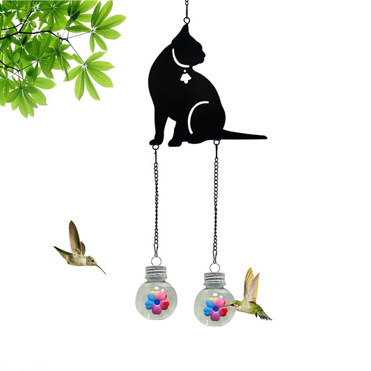 Cross Border New Outdoor Hummingbird Decorative Water Feeding 2-in-1 Metal Hanging Hummingbird Water Feeder Bird Feeder