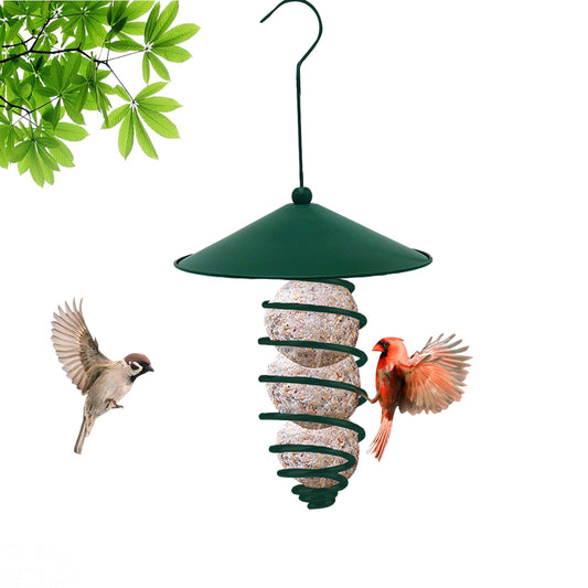 New product bird feeder iron metal outdoor bird feeder hanging rainproof food cover factory customized batch