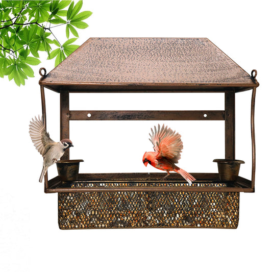 Cross-border new iron metal bird feeder outdoor hanging anti-squirrel hummingbird water feeder feeder factory batch